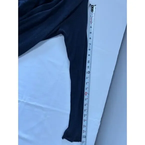 VINCE Drape Front Waterfall Navy Blue Open Wool Cardigan‎ Sweater Medium $275 - Picture 7 of 9